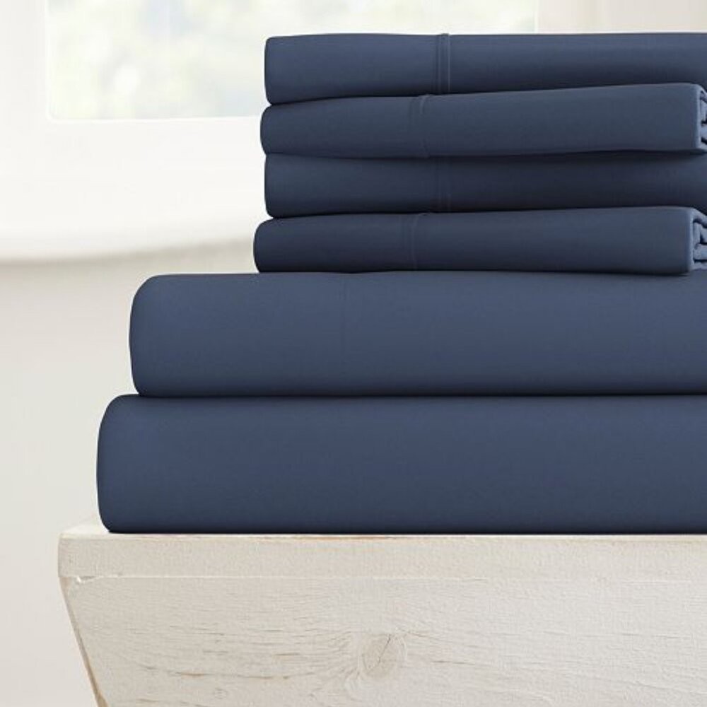 ienjoy Home Solids in Style 6-Pc. Sheet Set, Full NAVY